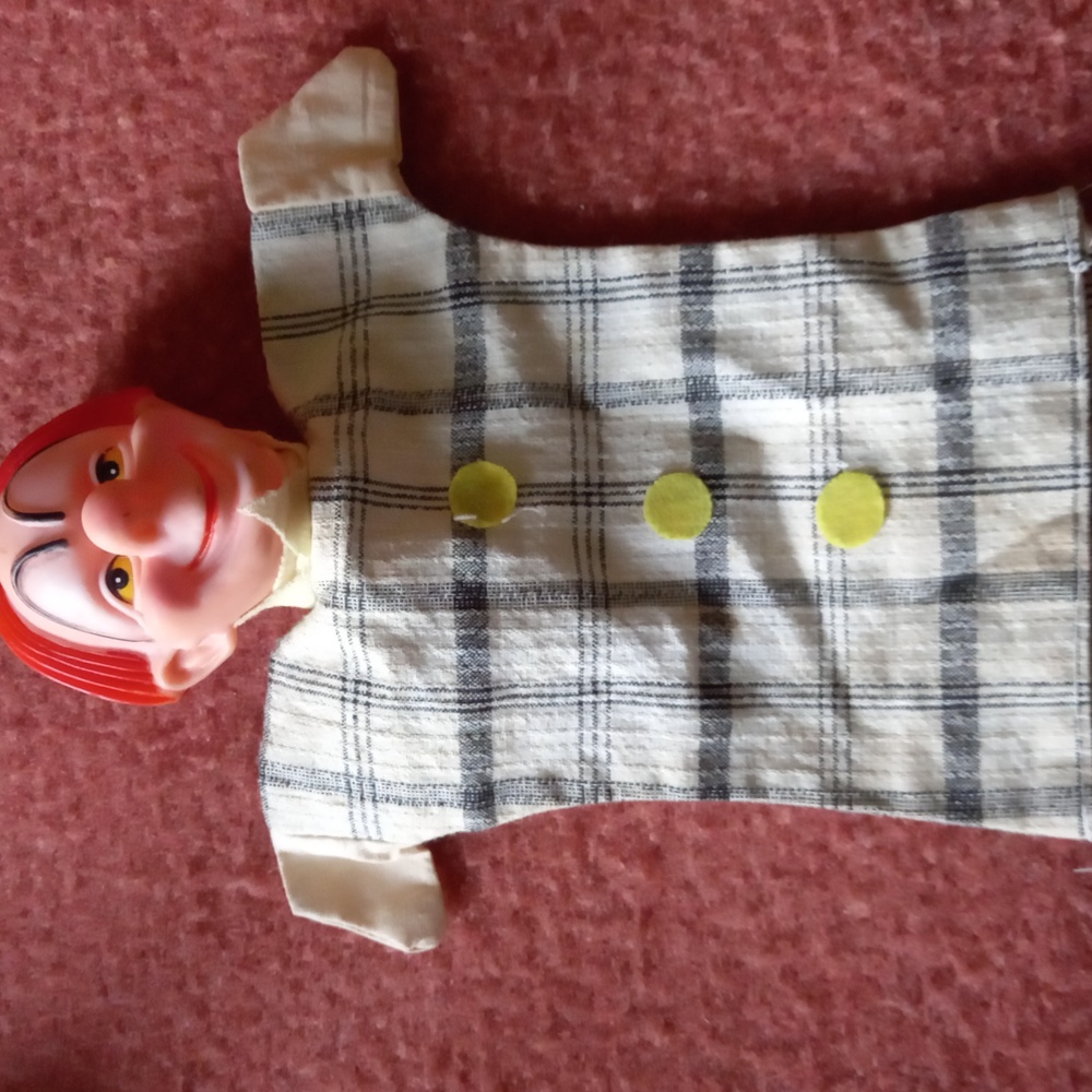 Vintage clown finger puppet